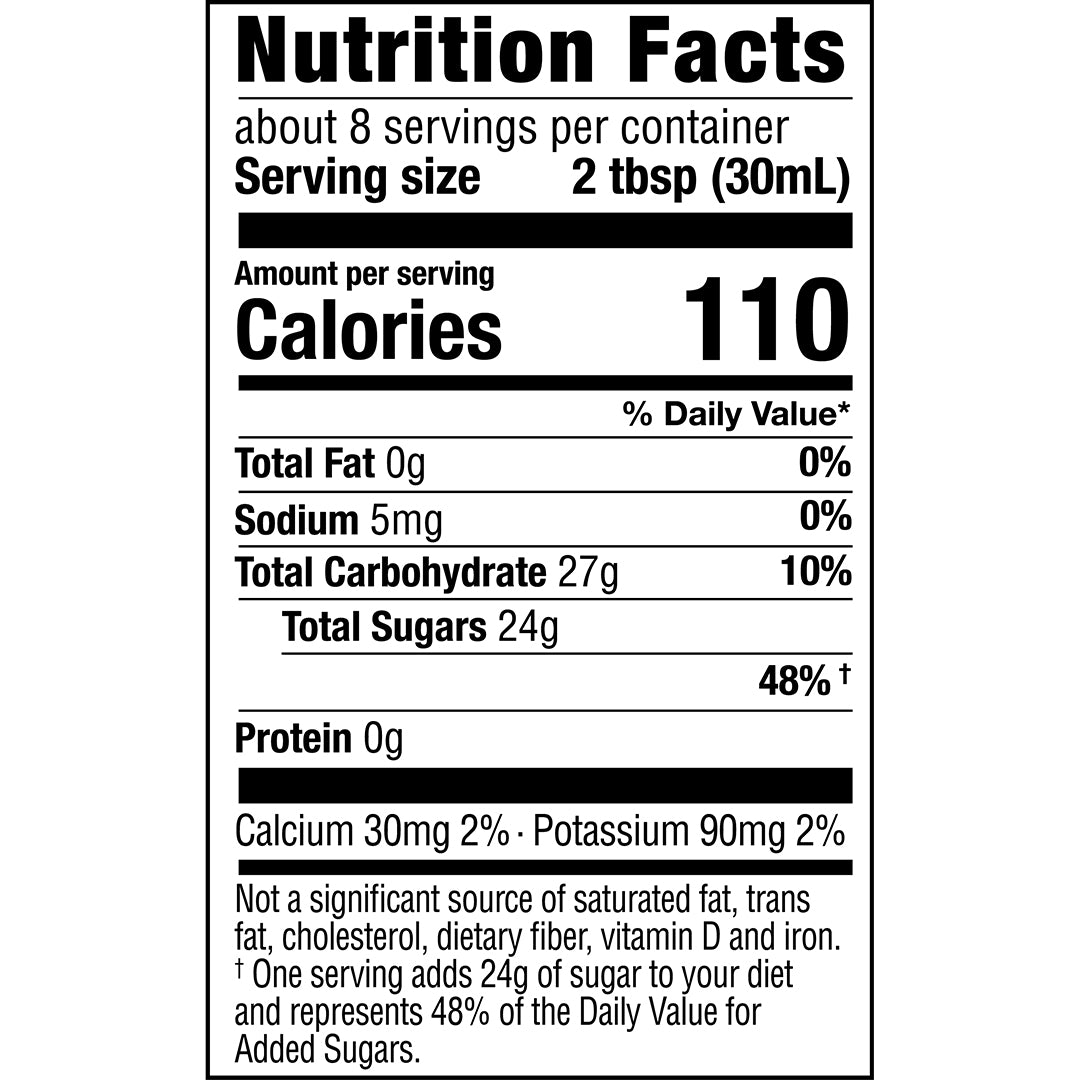 Organic Vanilla Bean Maple Syrup Nutrition Facts