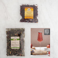 Pomegranate Gin Fizz recipe card and baggies: Pomegranate Green Tea, Hibiscus Flower - Cut & Sifterd