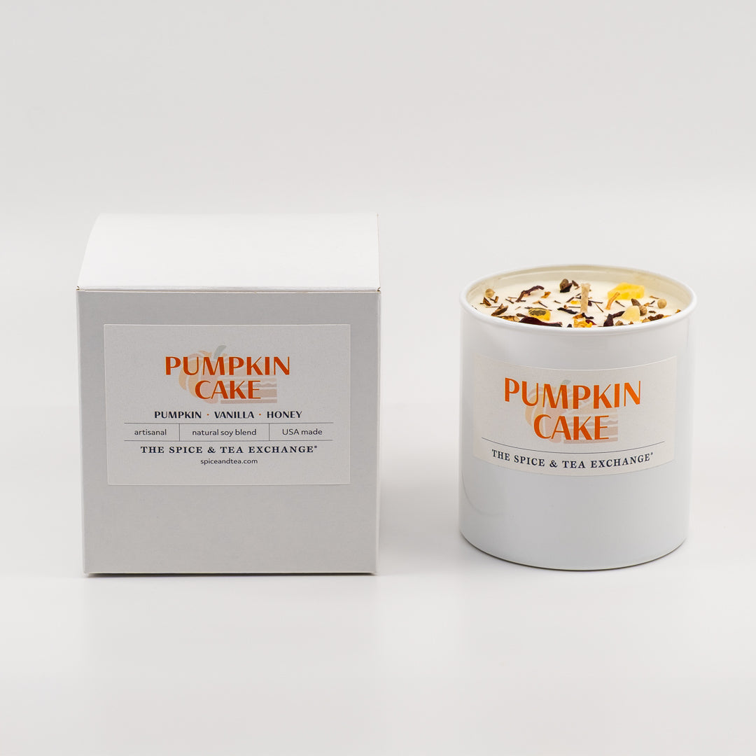 Pumpkin Cake Candle next to box
