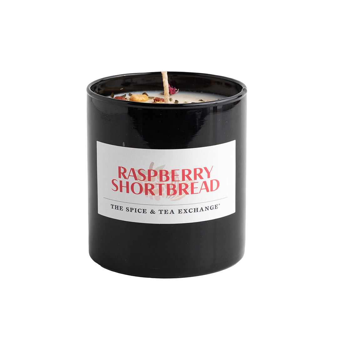 Raspberry Shortbread Candle on white background - view 1
