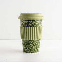 Reusable Hot Cup 12 oz - Tea Leaf Green on white background