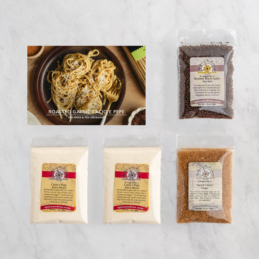 Roasted Garlic Cacio e Pepe kit ingredients
