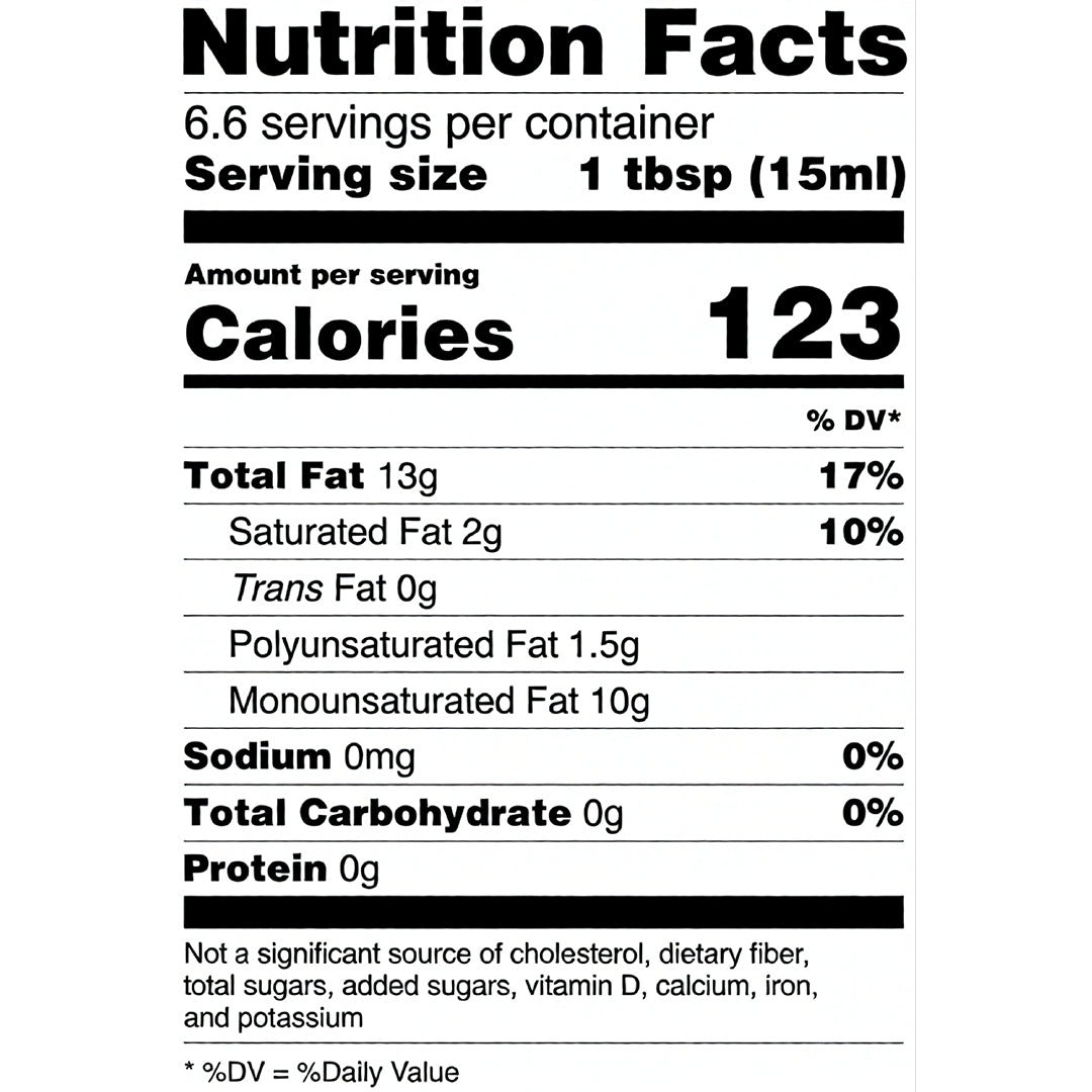 Roasted Garlic Extra Virgin Olive Oil - Mini Nutrition Facts