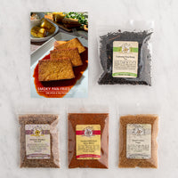 Smoky Pan-Fried Tofu (recipe card) and contents