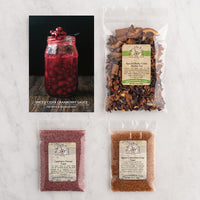 Spiced Cider Cranberry Sauce recipe card and kit contents