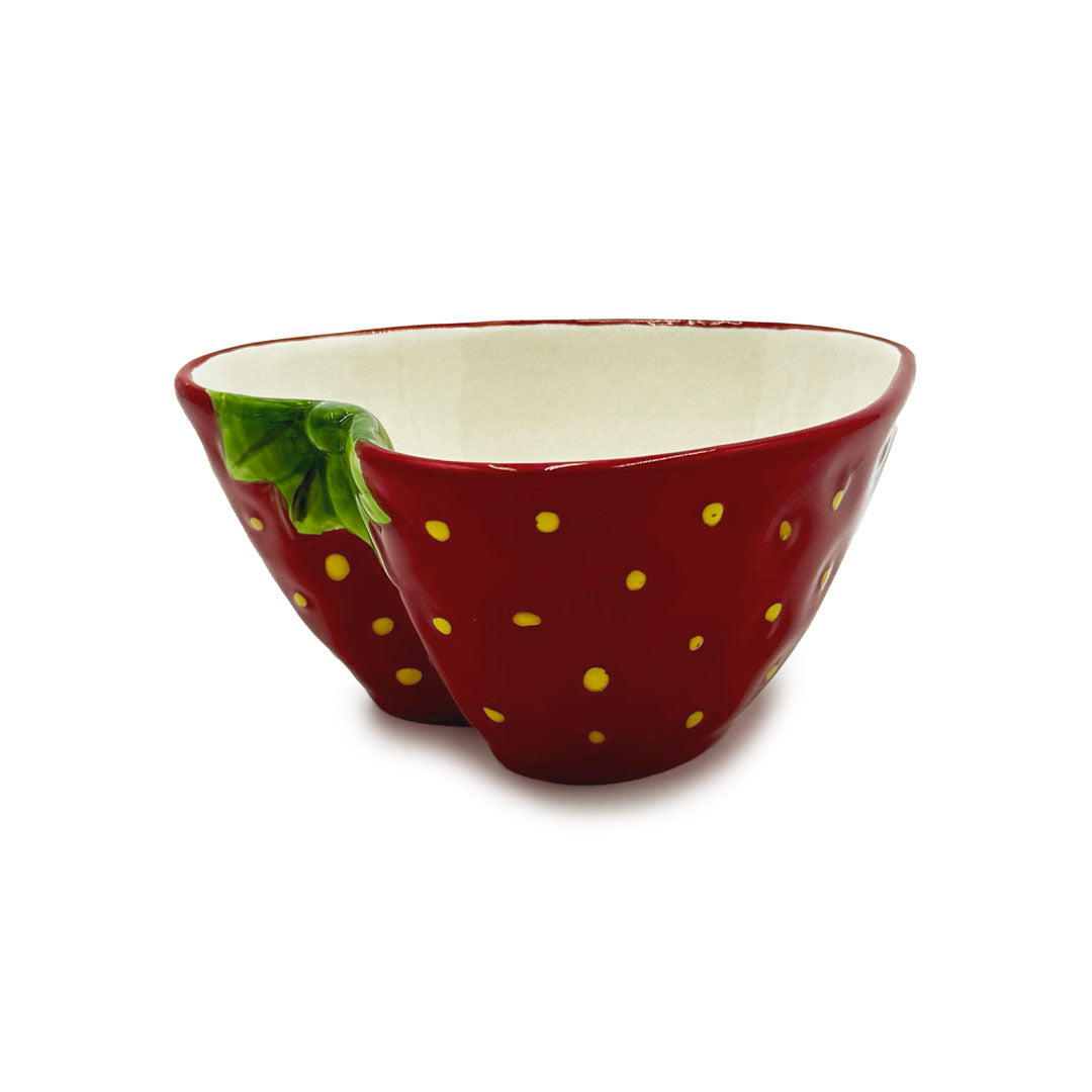 Strawberry Bowl - side view (flat on table)