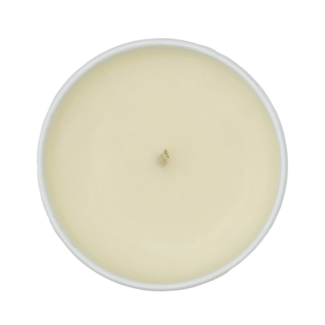 Tangerine Green Candle Top View