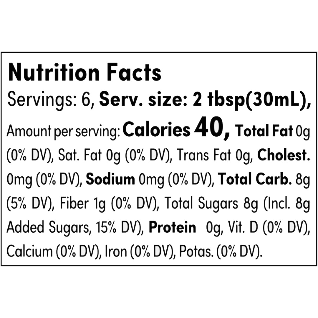 London Fog Concentrate Nutrition Facts