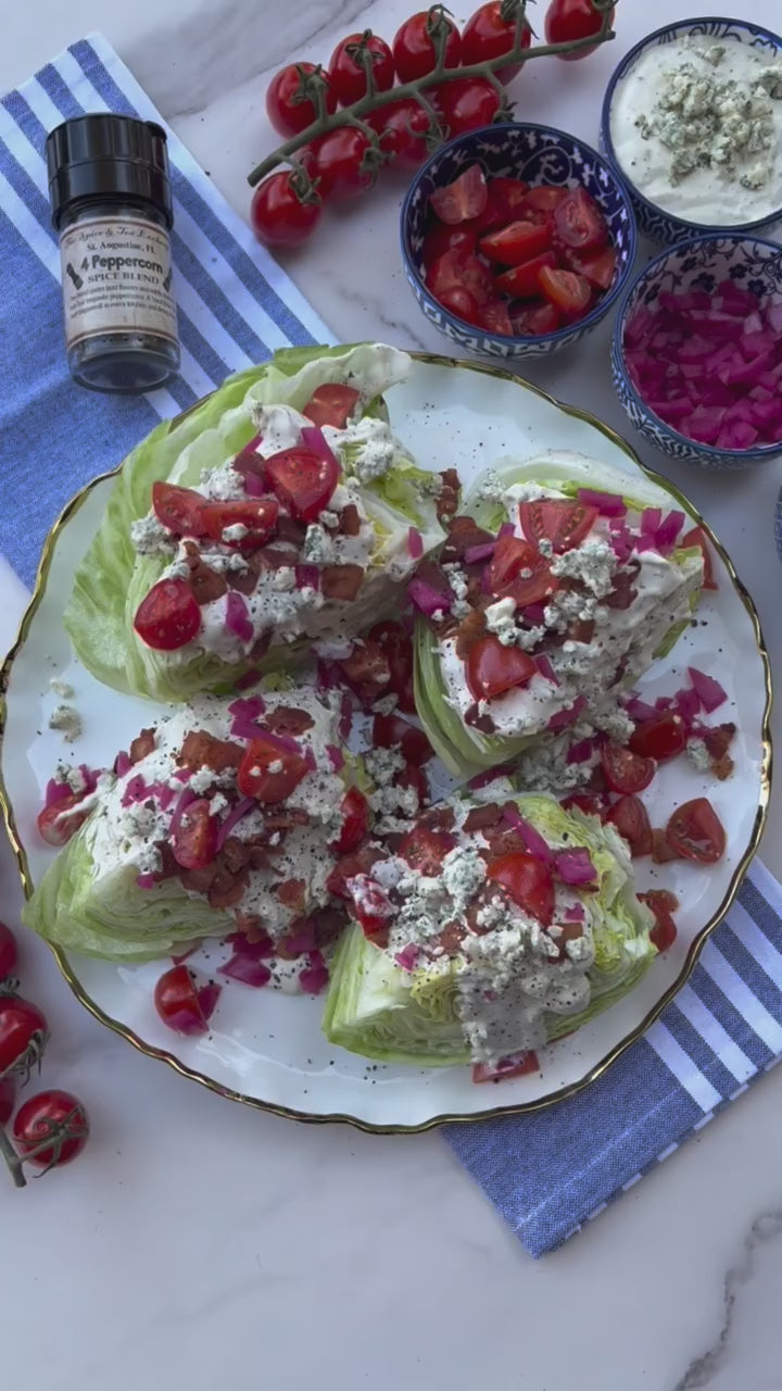 Wedge Salad recipe being made