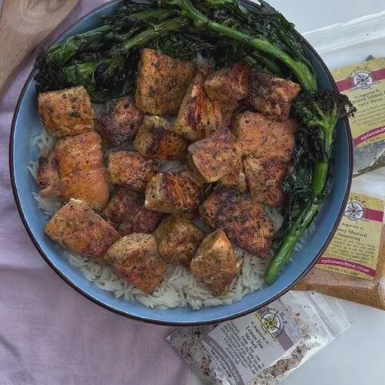 Honey Citrus Salmon Bites recipe being made
