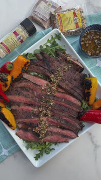 Hot Honey Flank Steak recipe being made