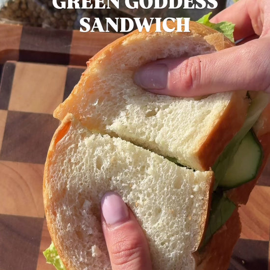 Green Goddess Sandwich recipe being made