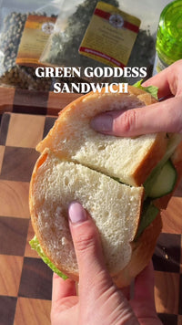 Green Goddess Sandwich recipe being made