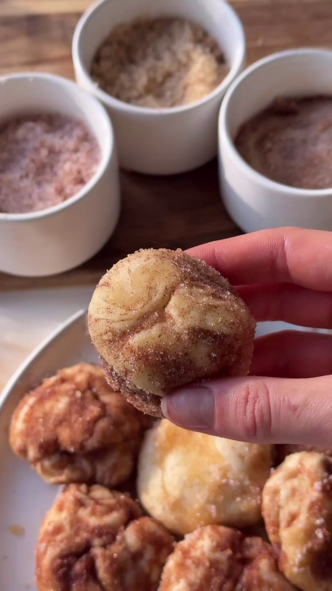 Donut Holes 3 Ways recipe being made
