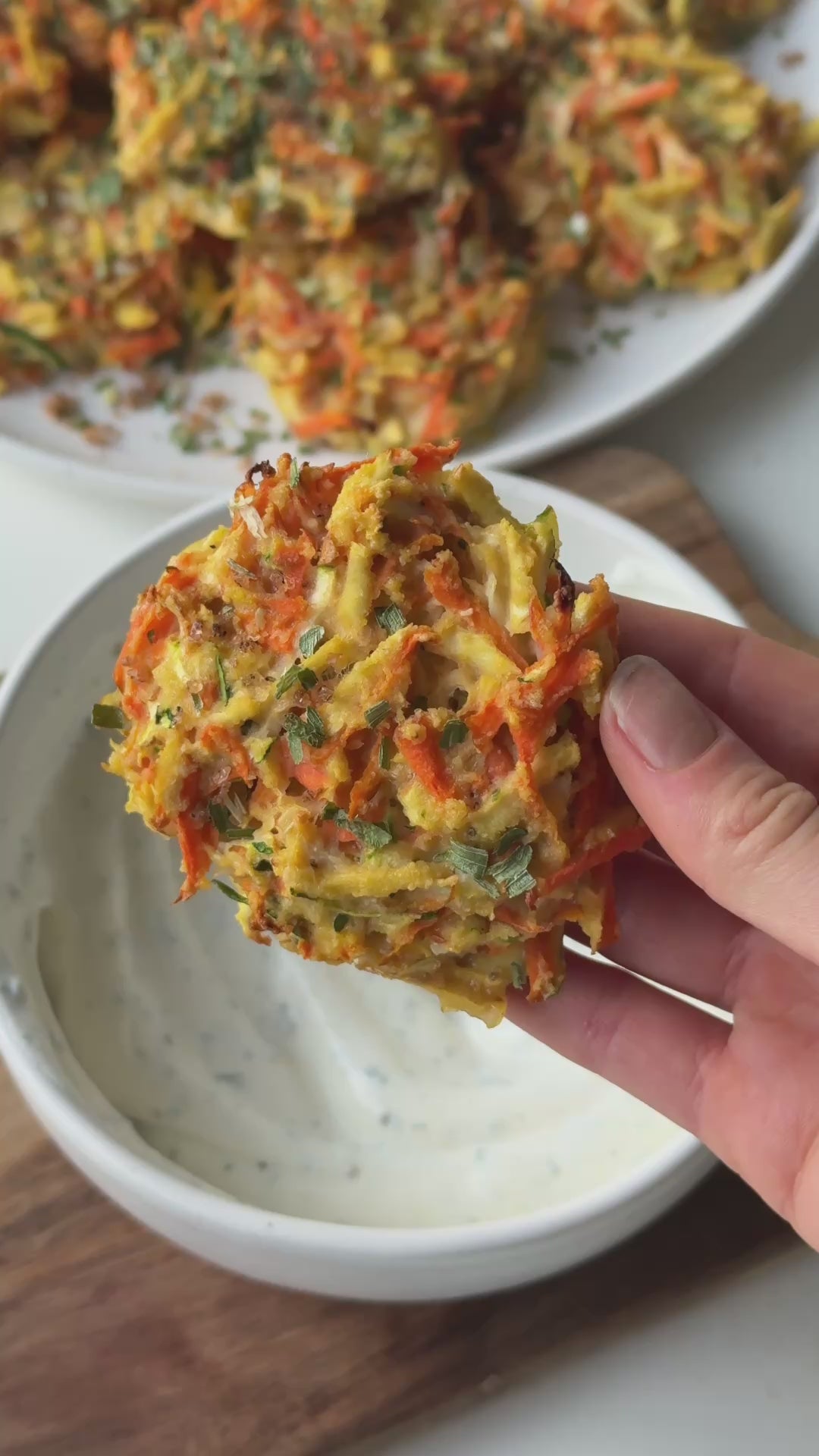 Crispy Veggie Latkes recipe being made